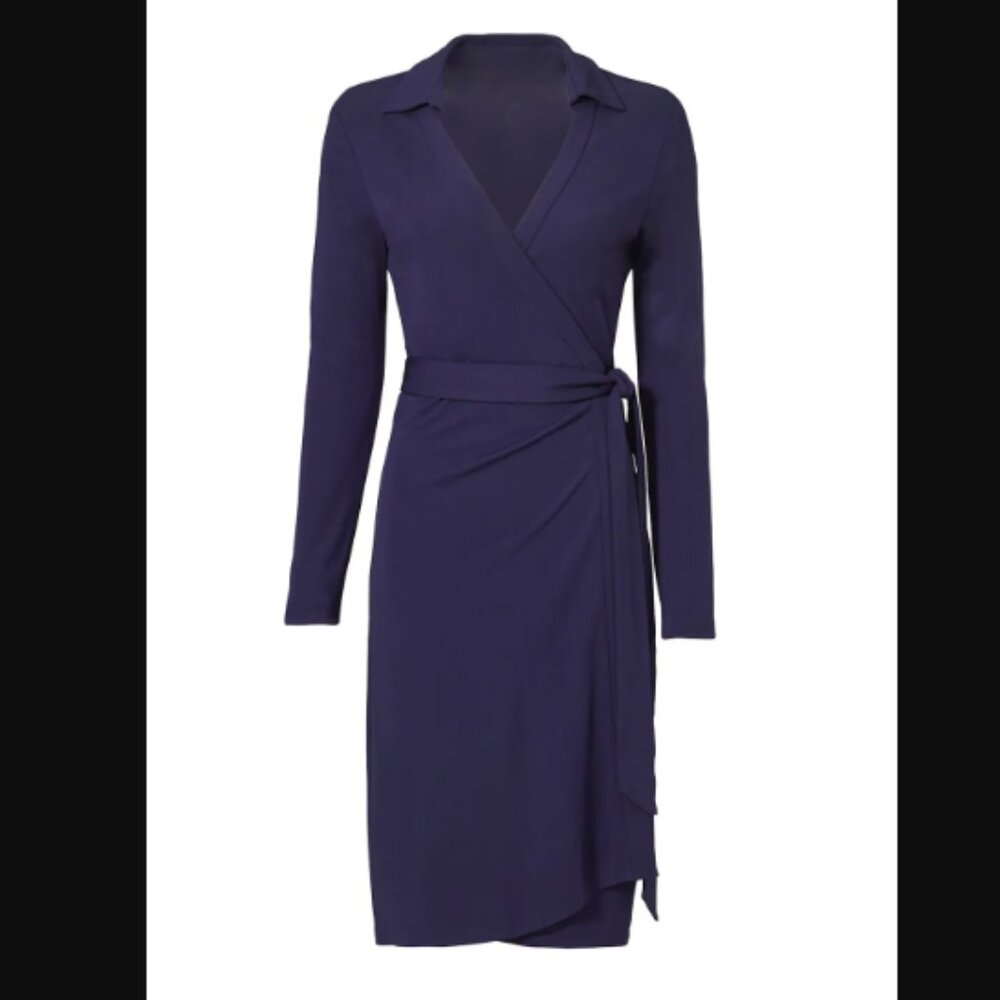 DVF New Jeanne Two Navy wrap dress, size 4